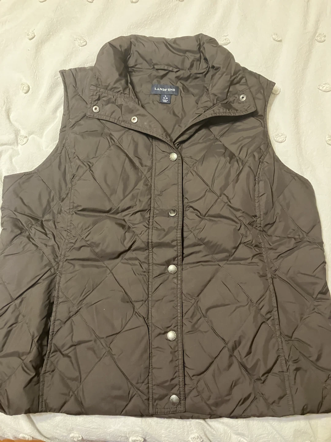 Lands' End Quilted Vest Brown