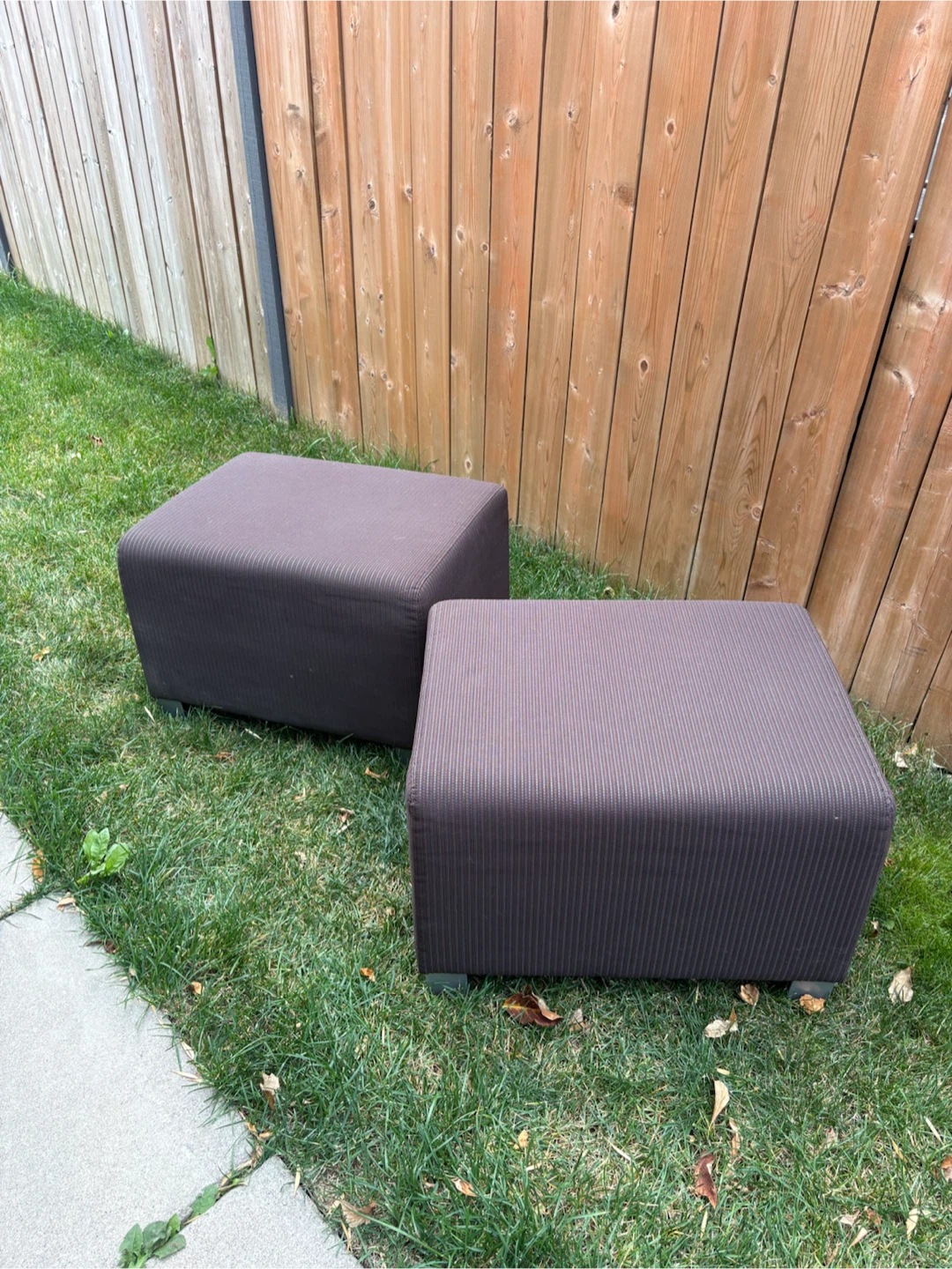 2 Brown Benches or Ottomans
