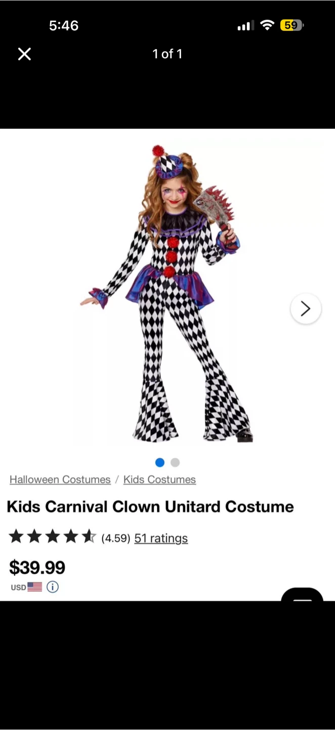 Spirit Halloween Kids Carnival Clown Costume - photo 2