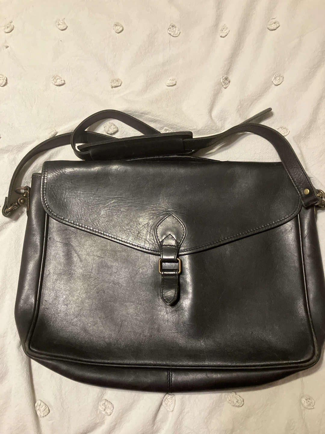 Eddie Bauer Black Leather Briefcase