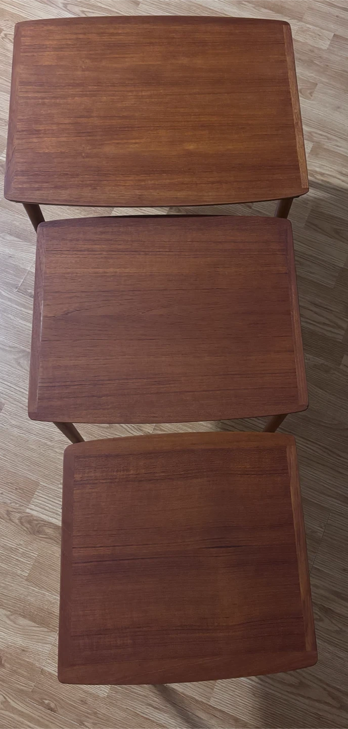 Mid Century Modern Danish Teak Nesting Tables by Jørgen A