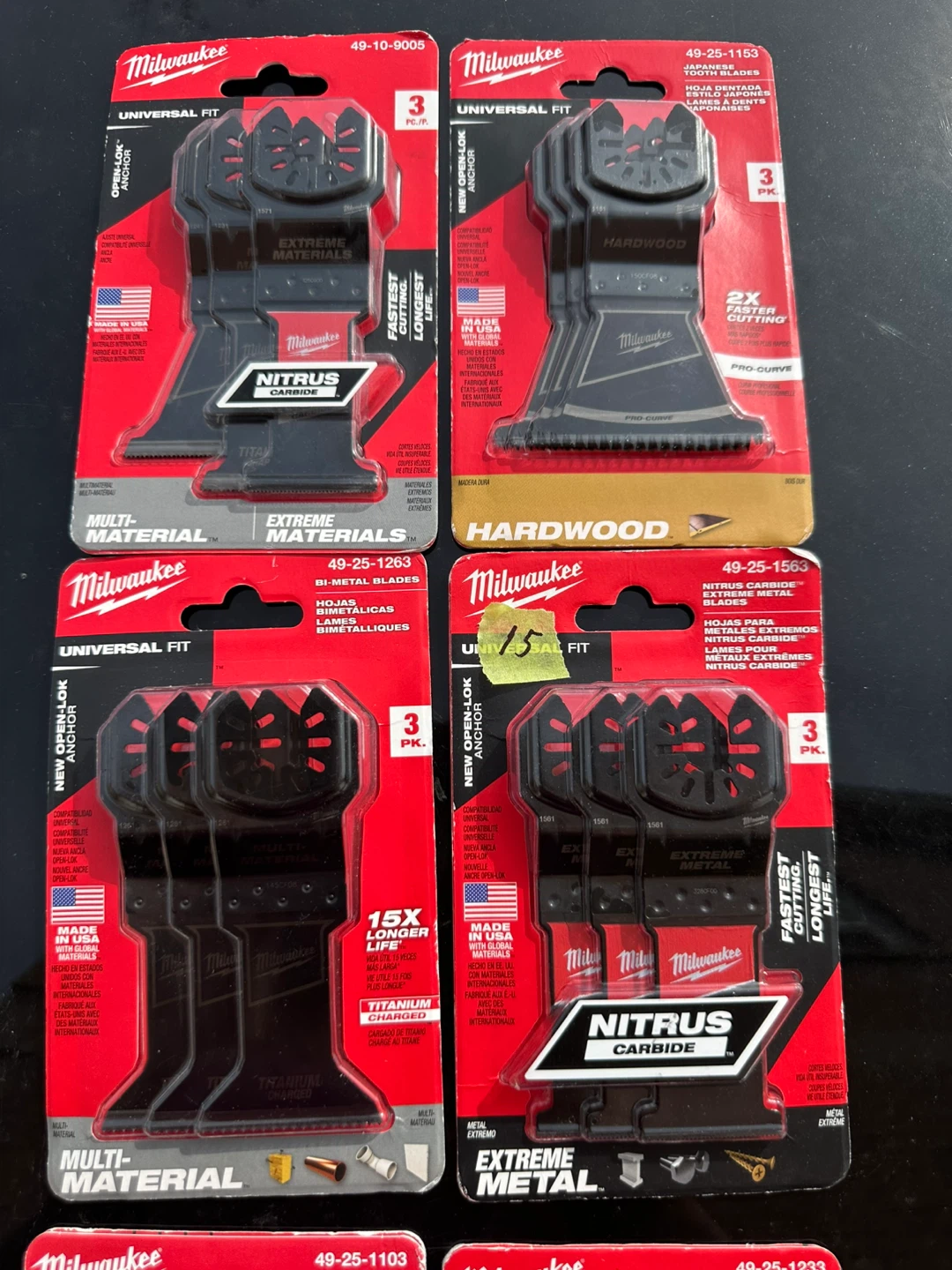 Firm price $15 each Milwaukee Oscillating Multi-Tool Blades,