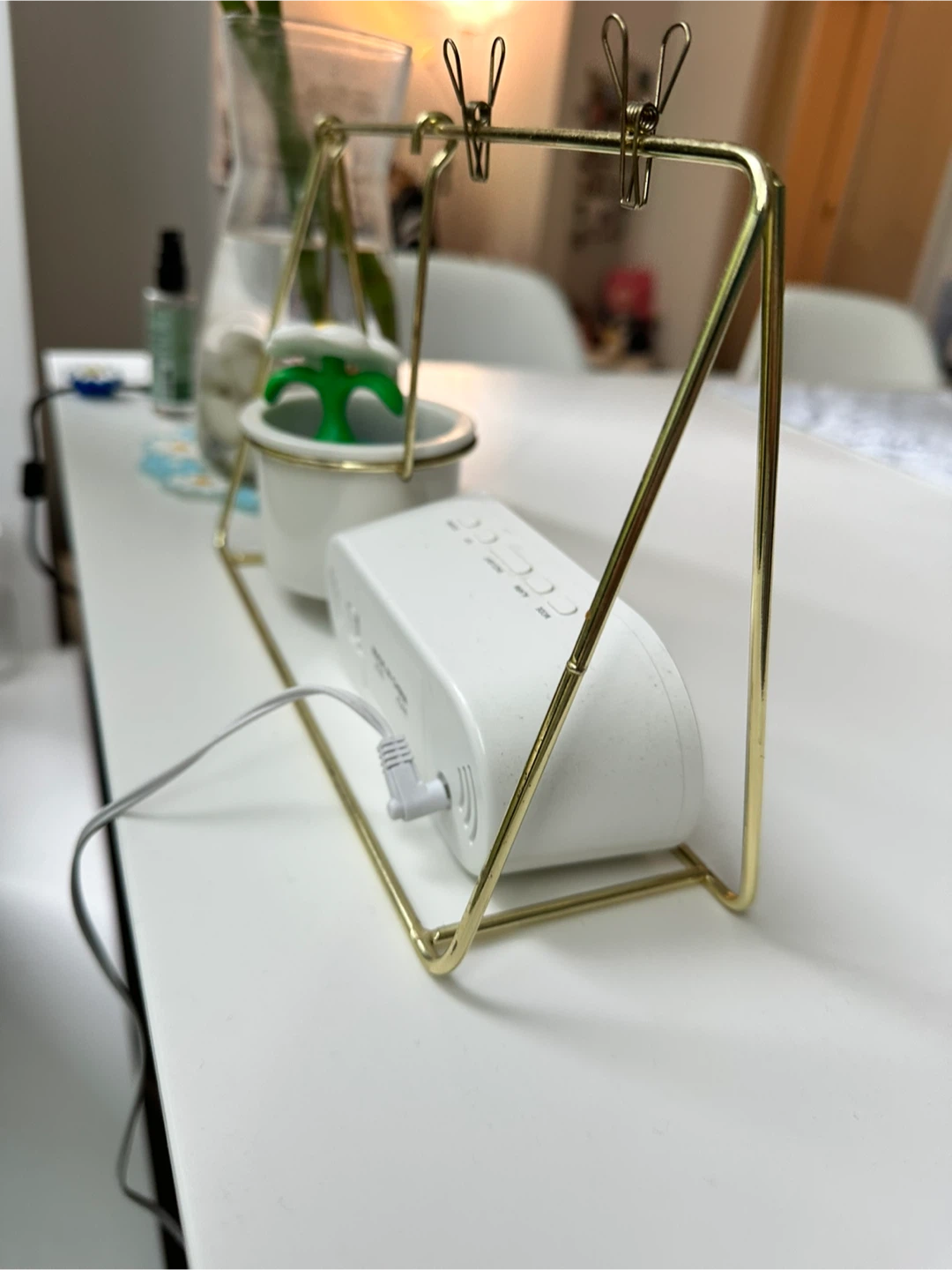 Modern Digital Alarm Clock with Gold Stand - photo 3