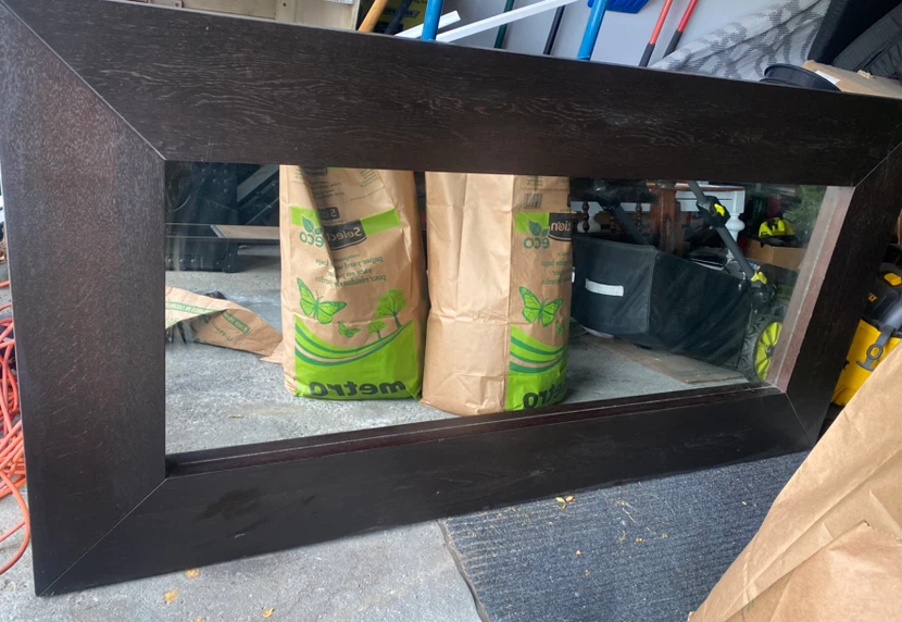 Large Dark Wood Wall Mirror