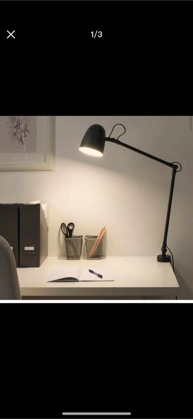 IKEA Tertial Work Lamp Black