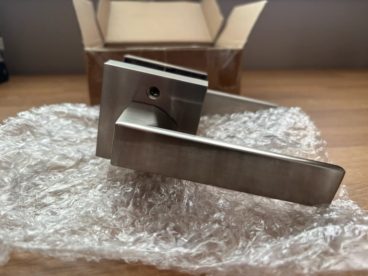 Modern Brushed Nickel Passage Door Handles (set of 3) - photo 3