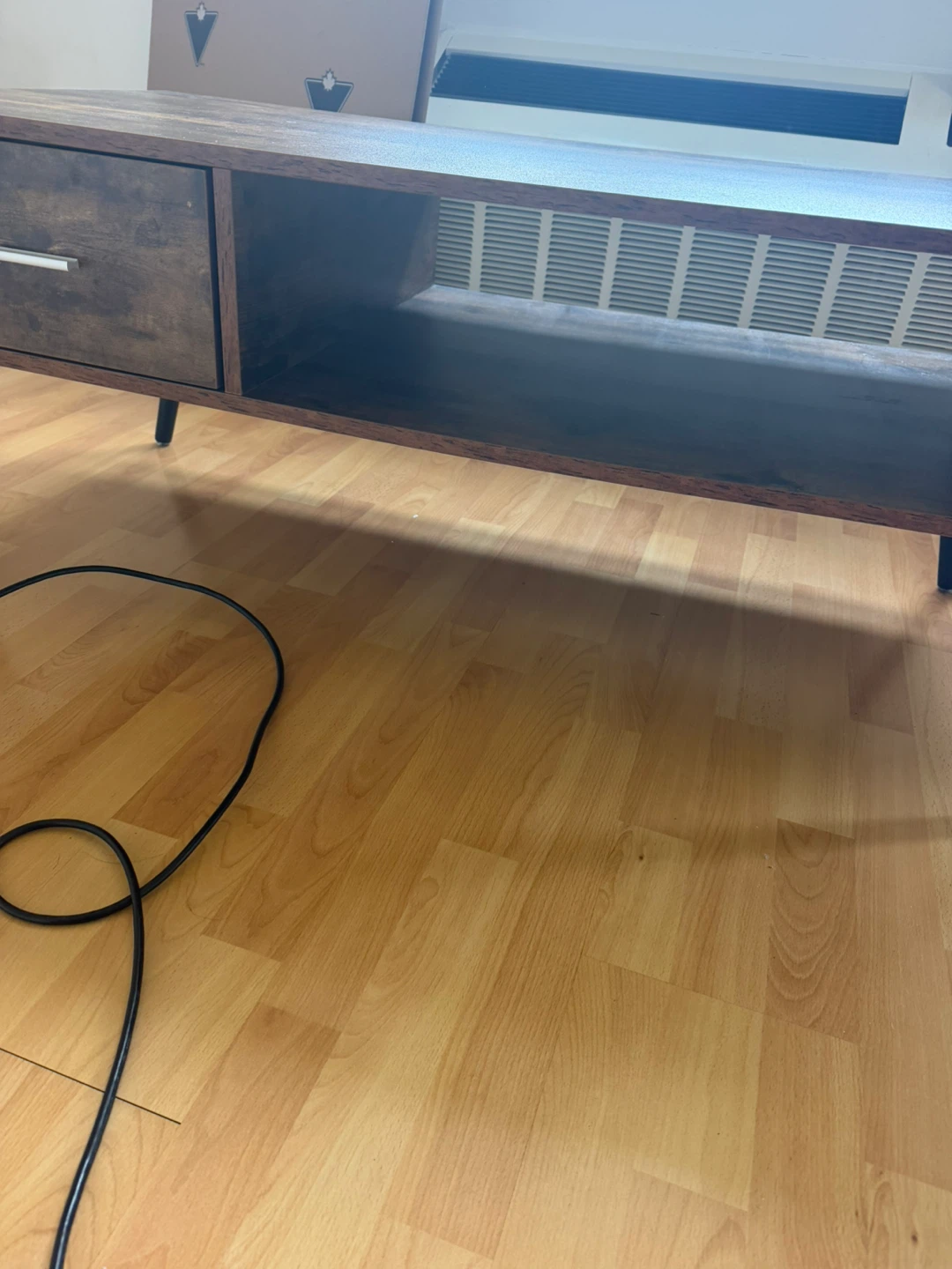 Rustic Wood Finish Coffee Table with Drawer - photo 2