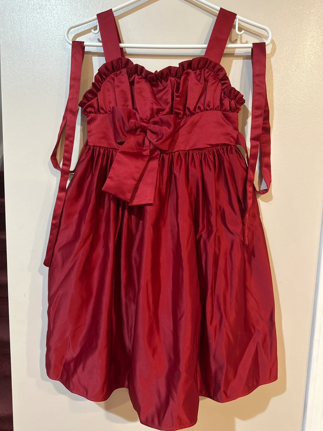 Red Girls Dress with Bow size 8