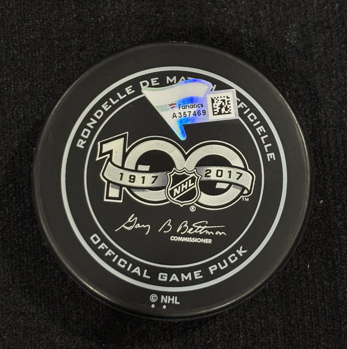 Dustin Byfuglien Autographed NHL Centennial Puck with COA - photo 2