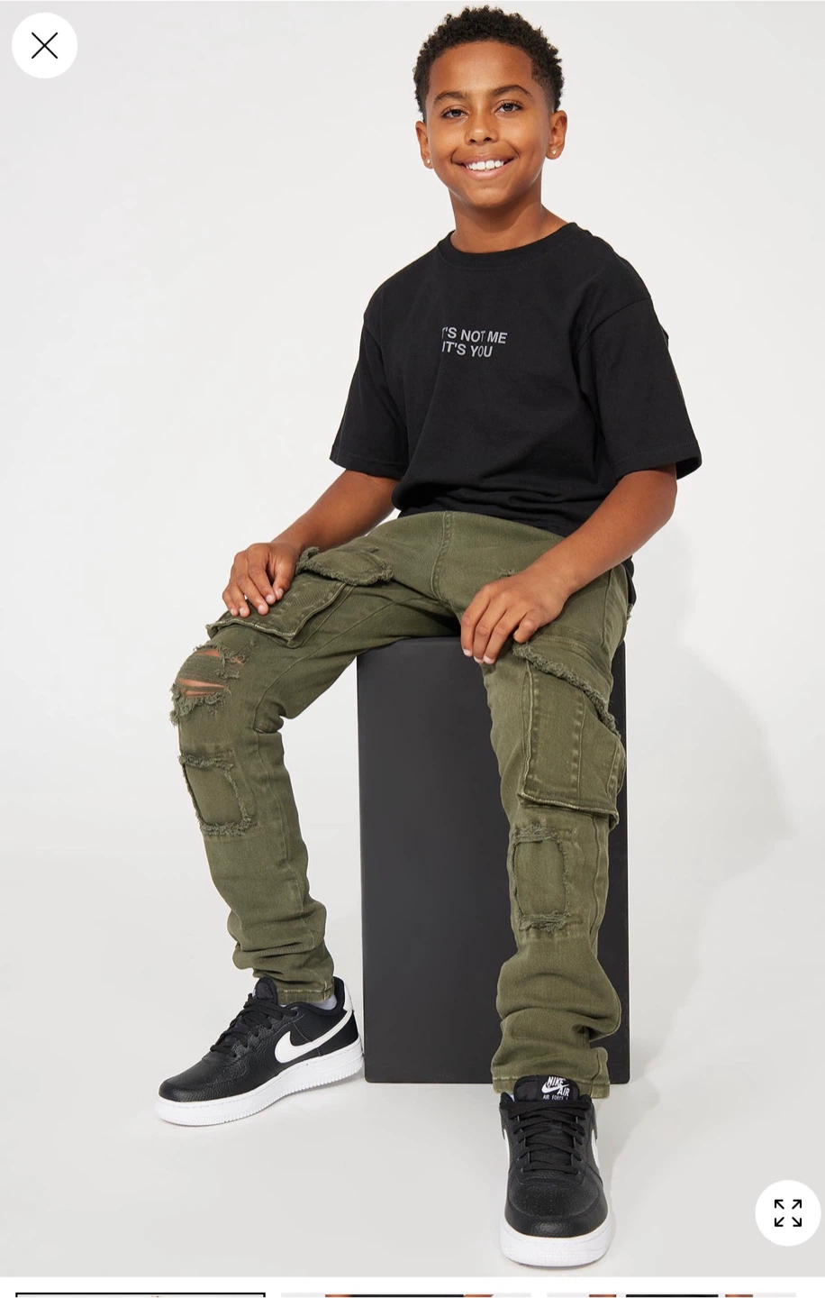 Nova Kids Distressed Cargo Pants