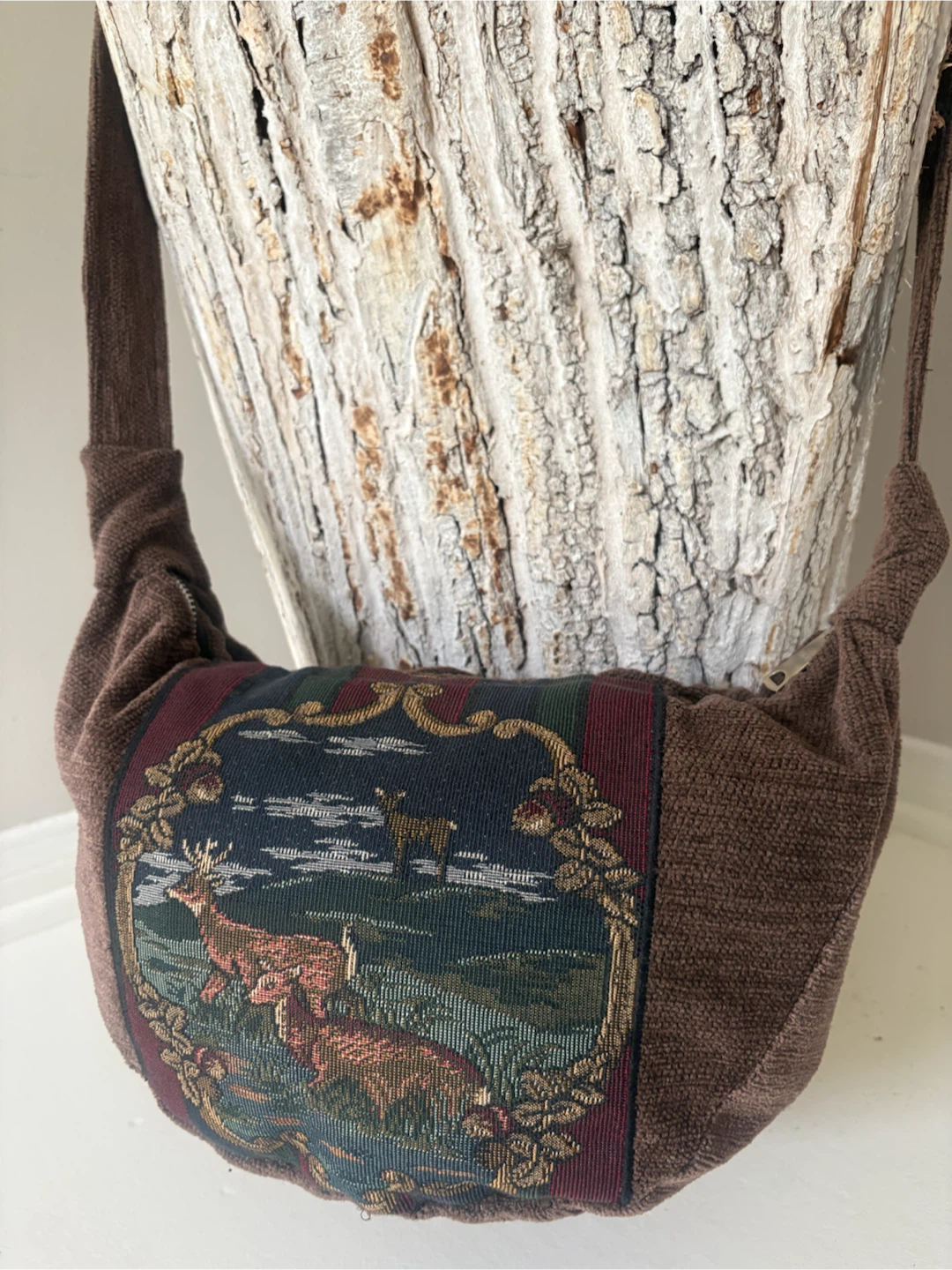 Tapestry Shoulder Bag with Deer Design - Handmade - photo 2