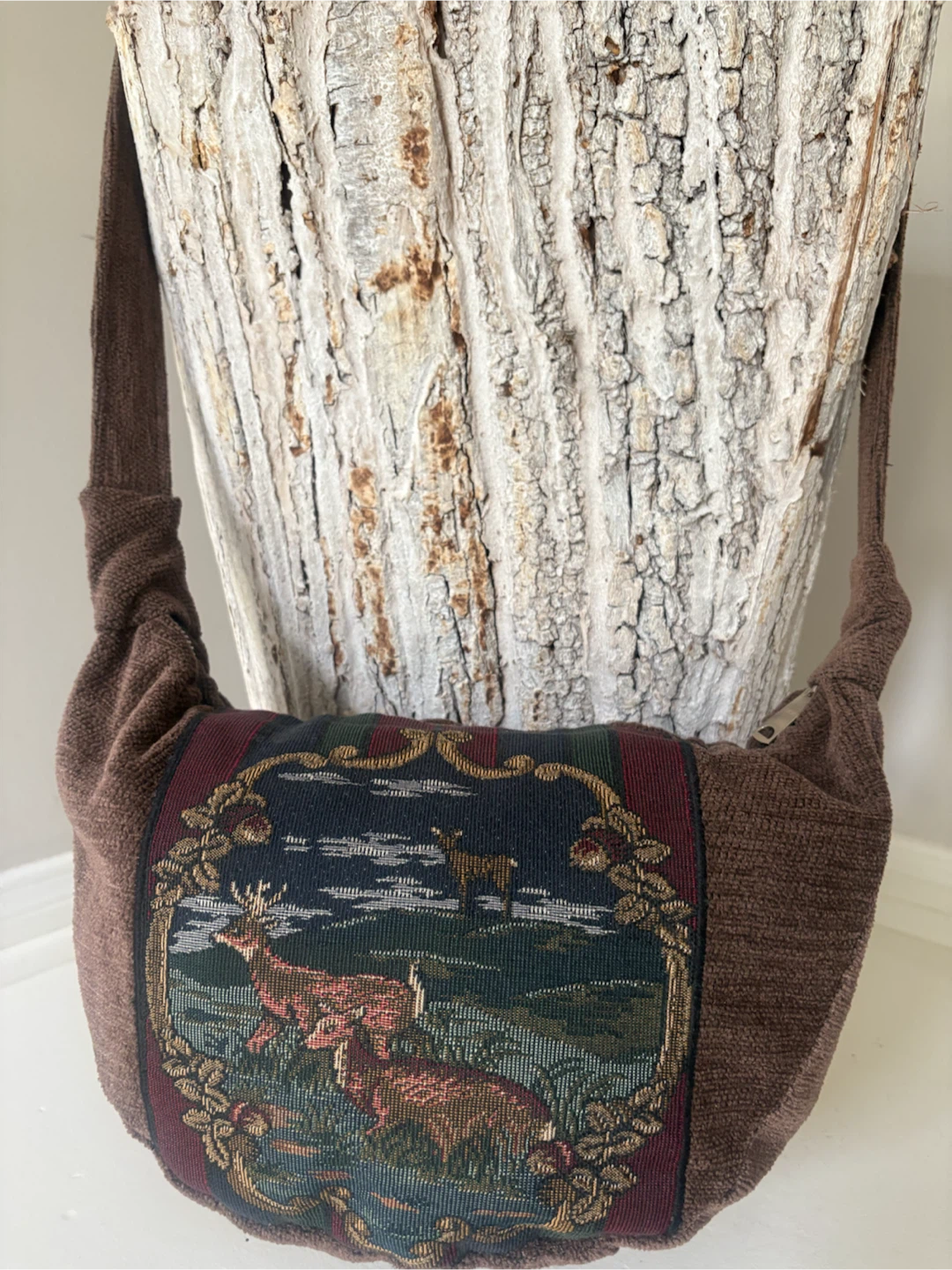 Tapestry Shoulder Bag with Deer Design - Handmade - photo 3