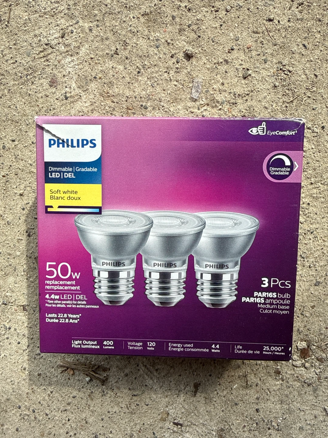 Philips PAR16S Dimmable LED Light Bulbs - 3 Pack