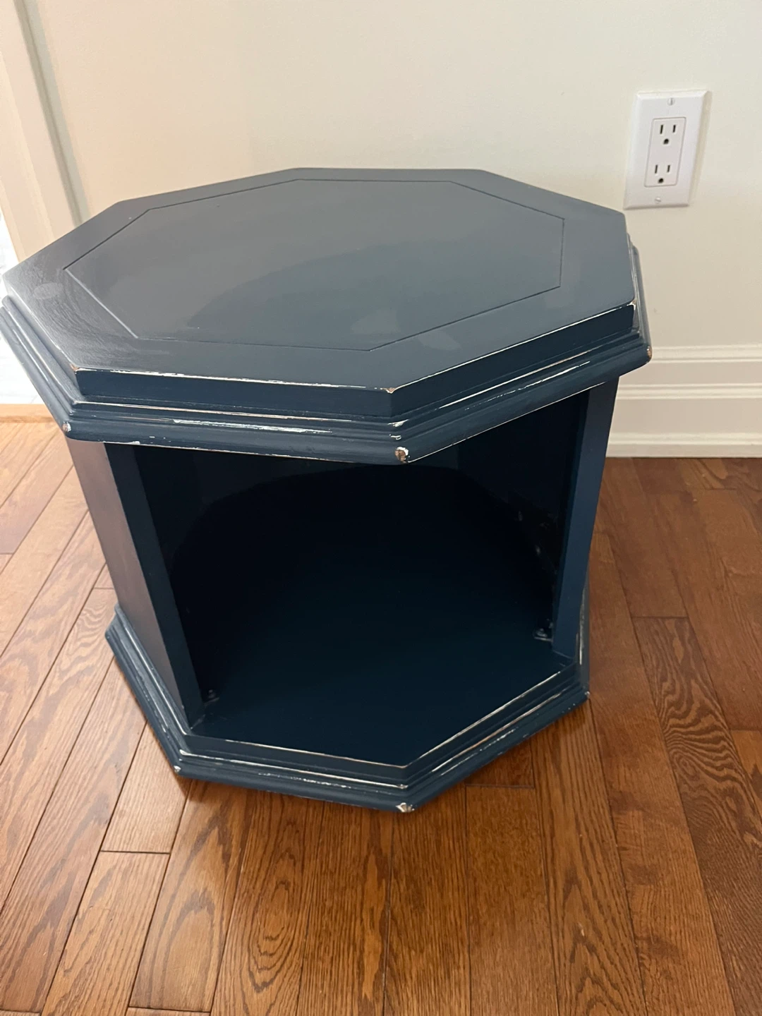 Navy blue wooden side table