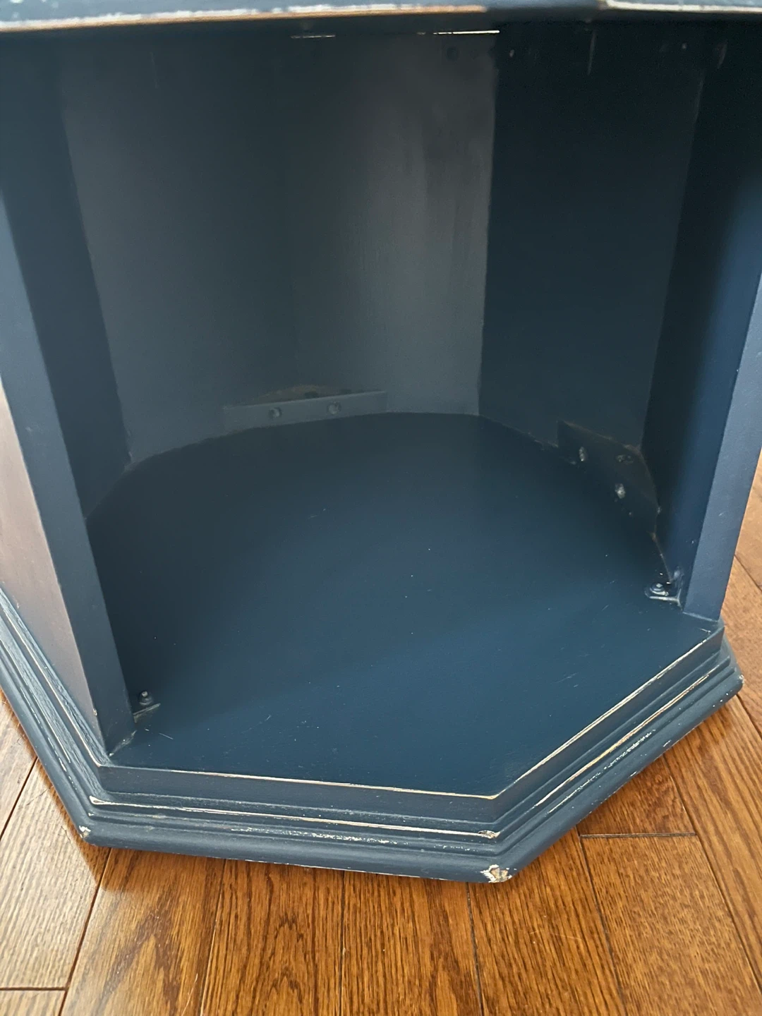 Navy blue wooden side table - photo 2