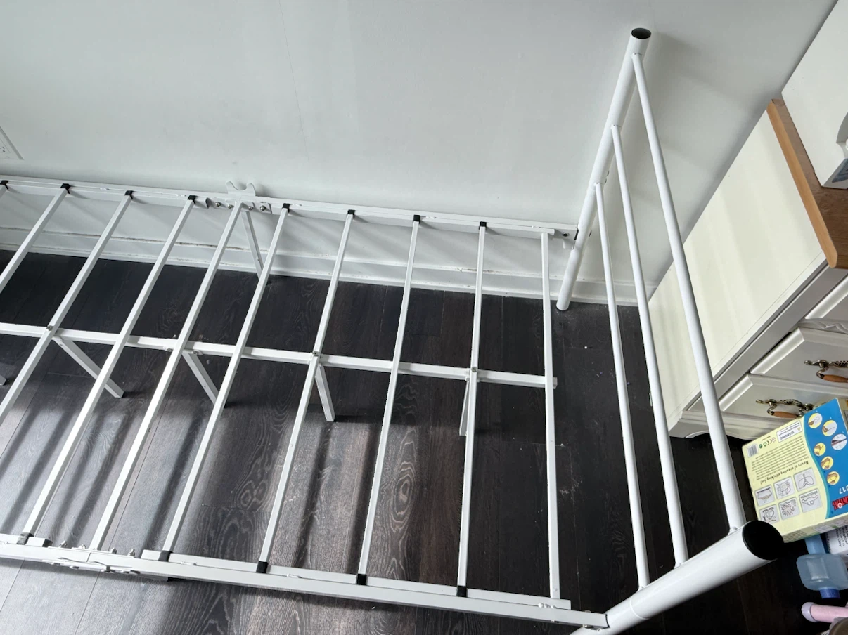 White Twin Metal Bed Frame - photo 3