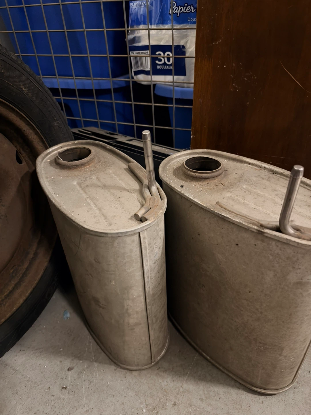 Two Automotive mufflers for Subaru BRZ 2015