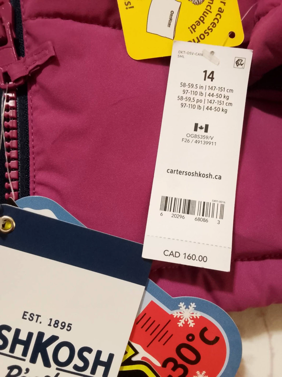OshKosh B'gosh Winter Snow Suit Size 14 - photo 3