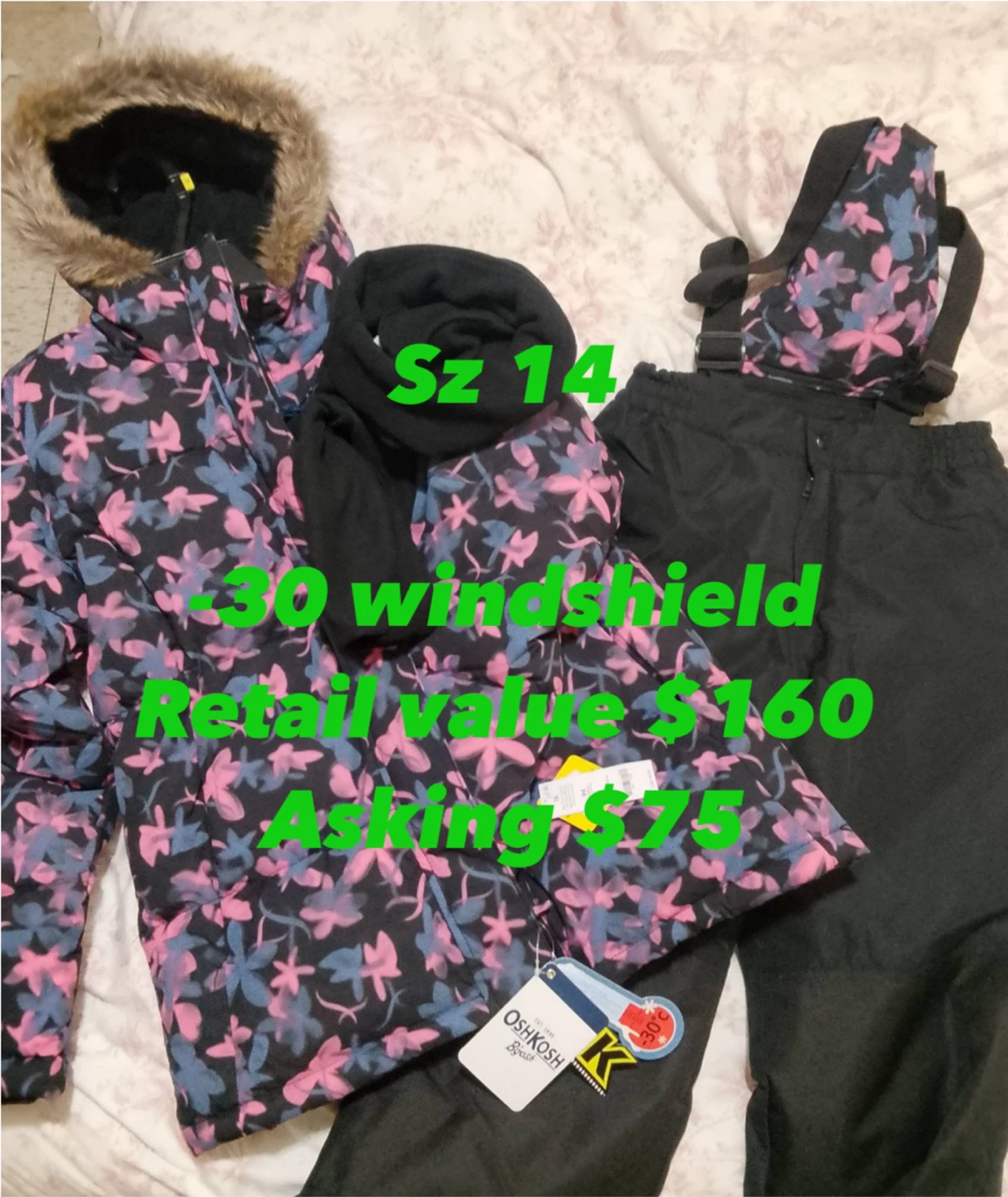 OshKosh B'gosh Winter Snow Suit Set Size 14