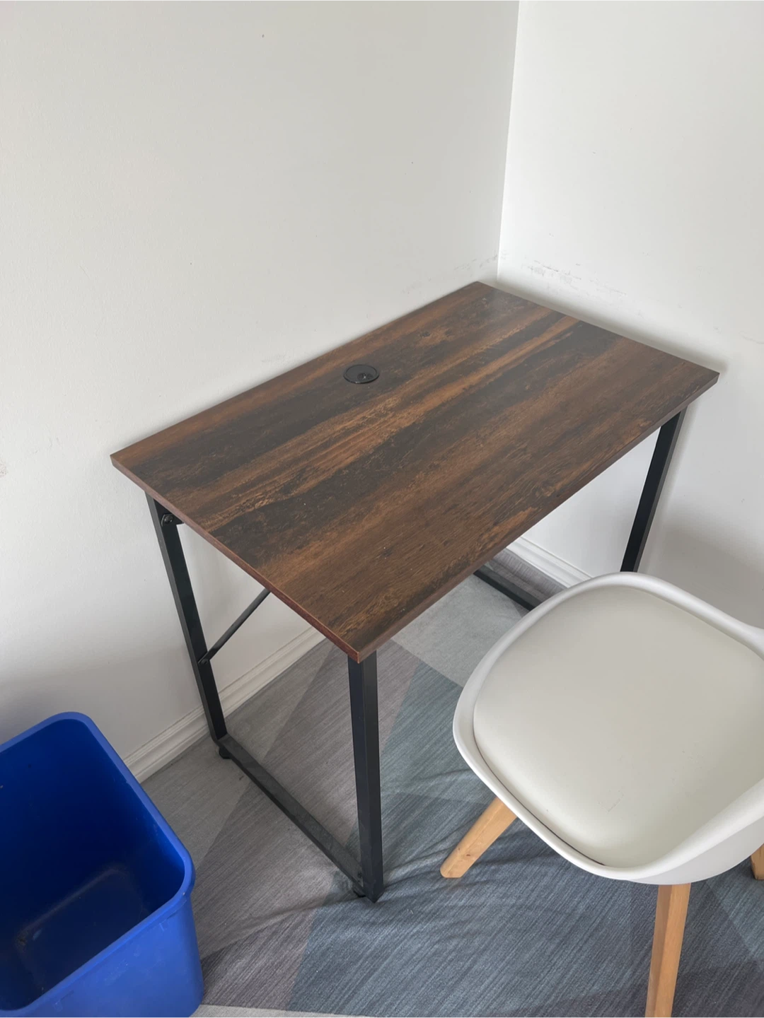 Compact Dark Wood Desk