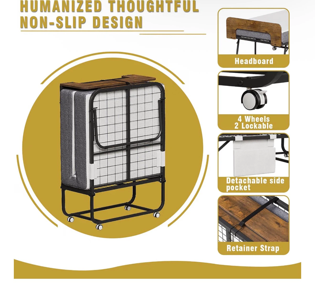 Brand new/ Folding bed with mattress - photo 4