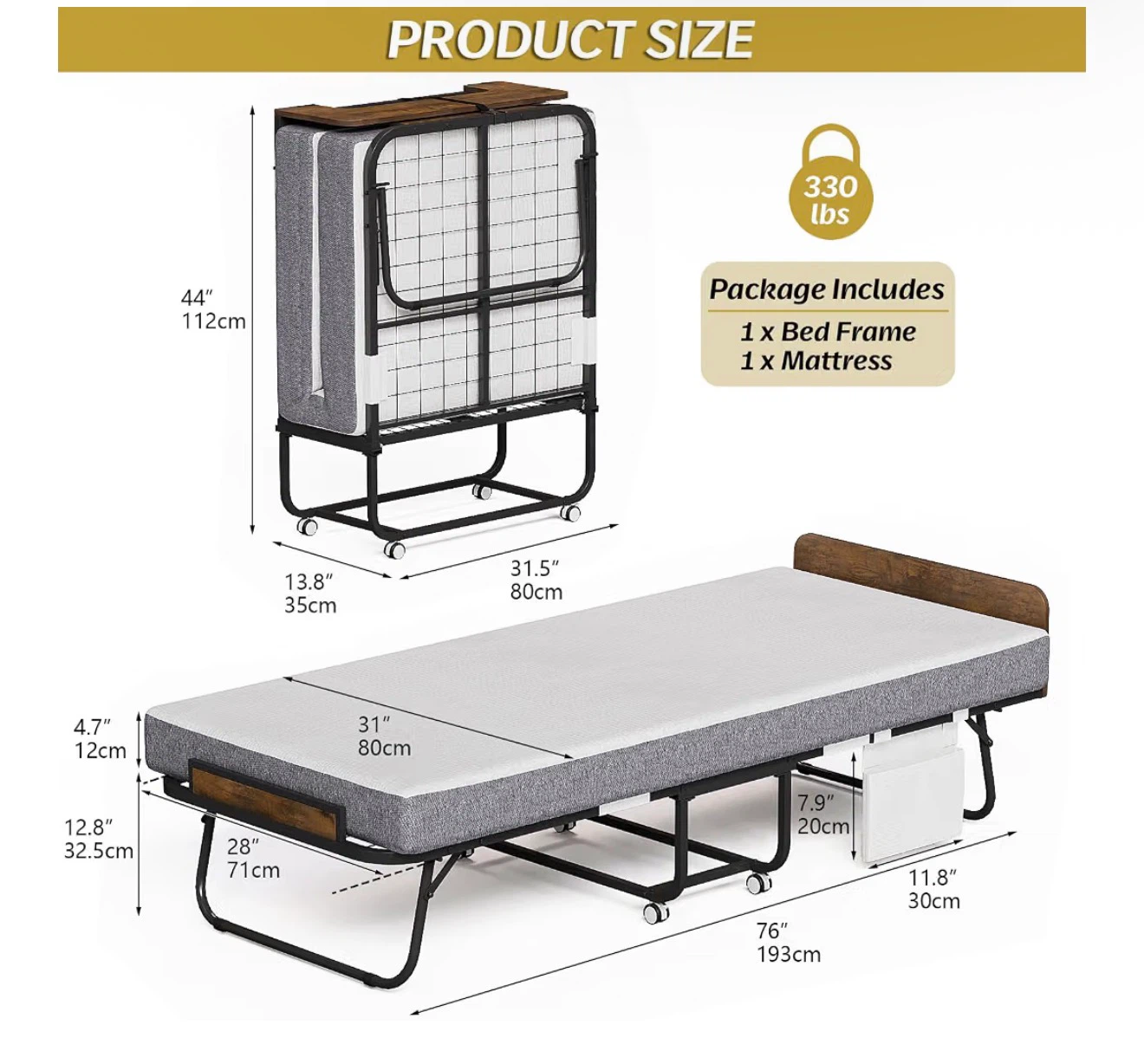 Brand new/ Folding bed with mattress - photo 5