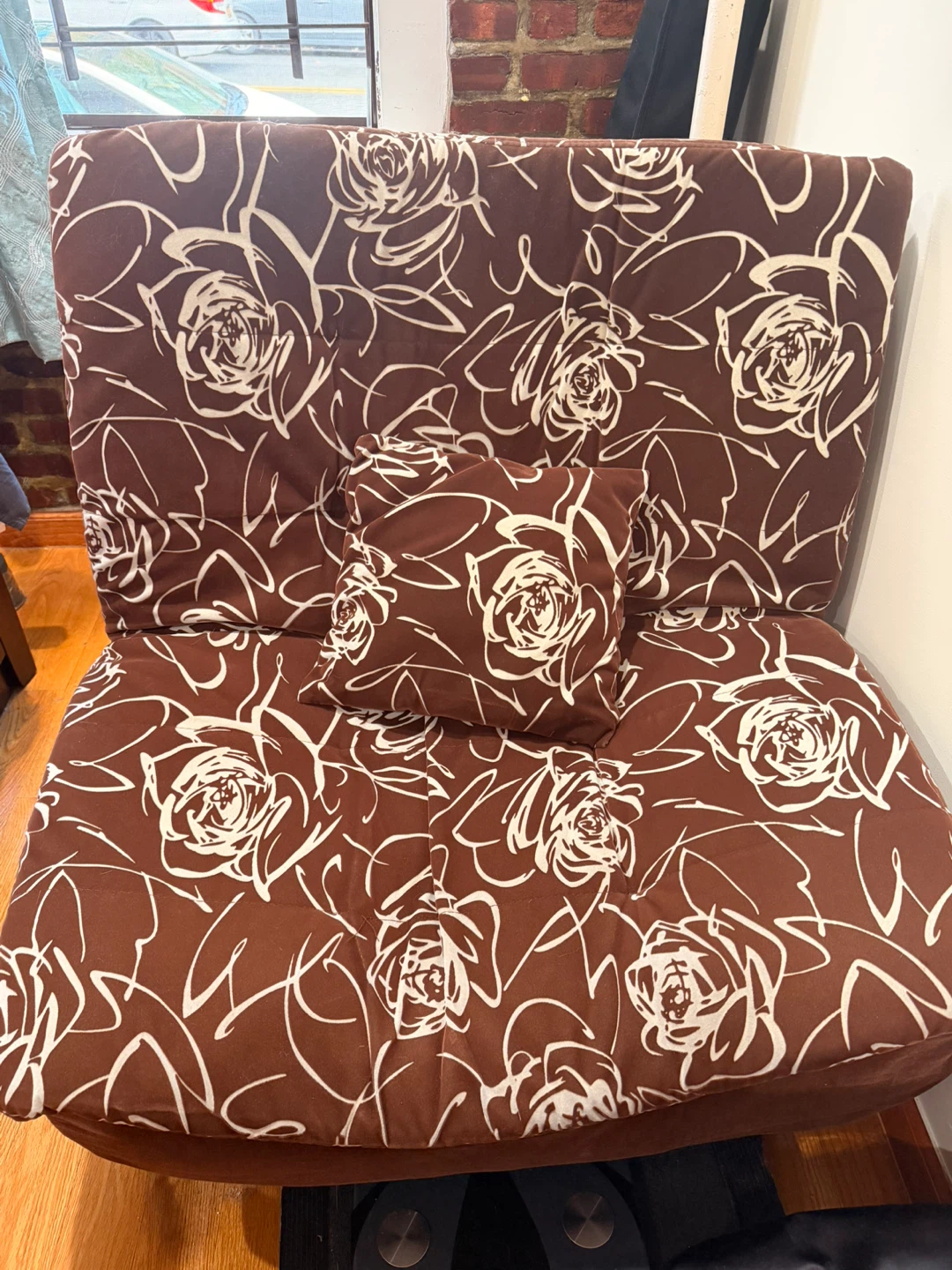 Convertible Brown Floral Futon