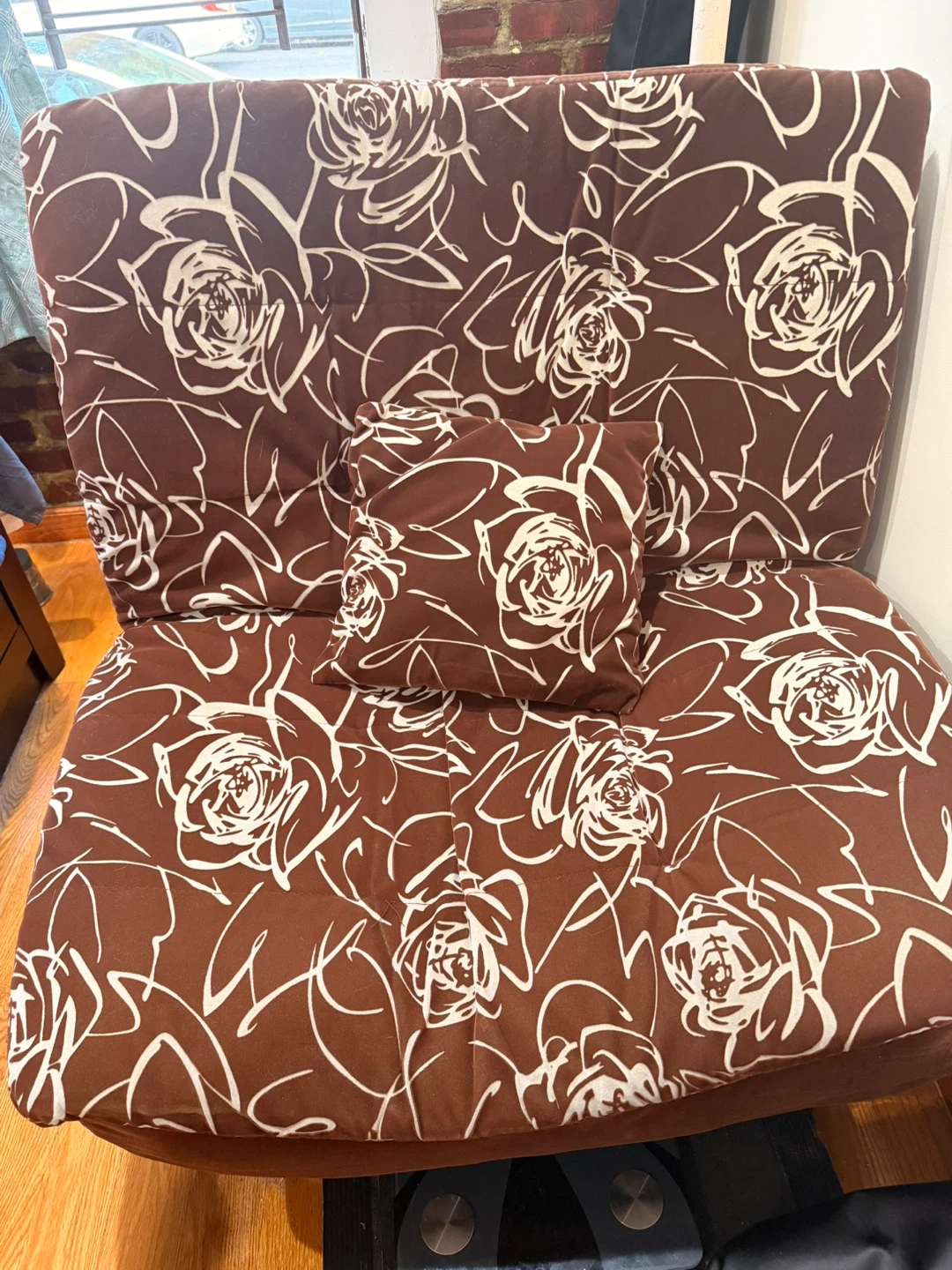 Convertible Brown Floral Futon - photo 2