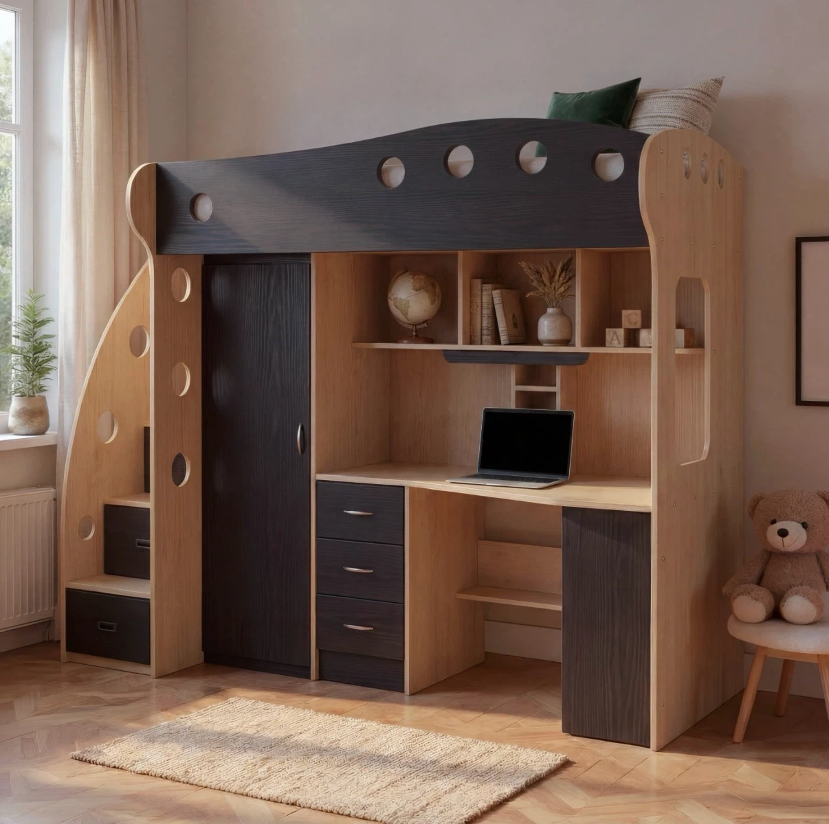 Loft Bed with Integrated Desk and Storage - photo 2