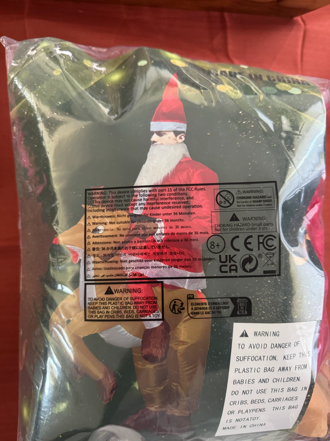 Inflatable Santa Riding Reindeer Costume