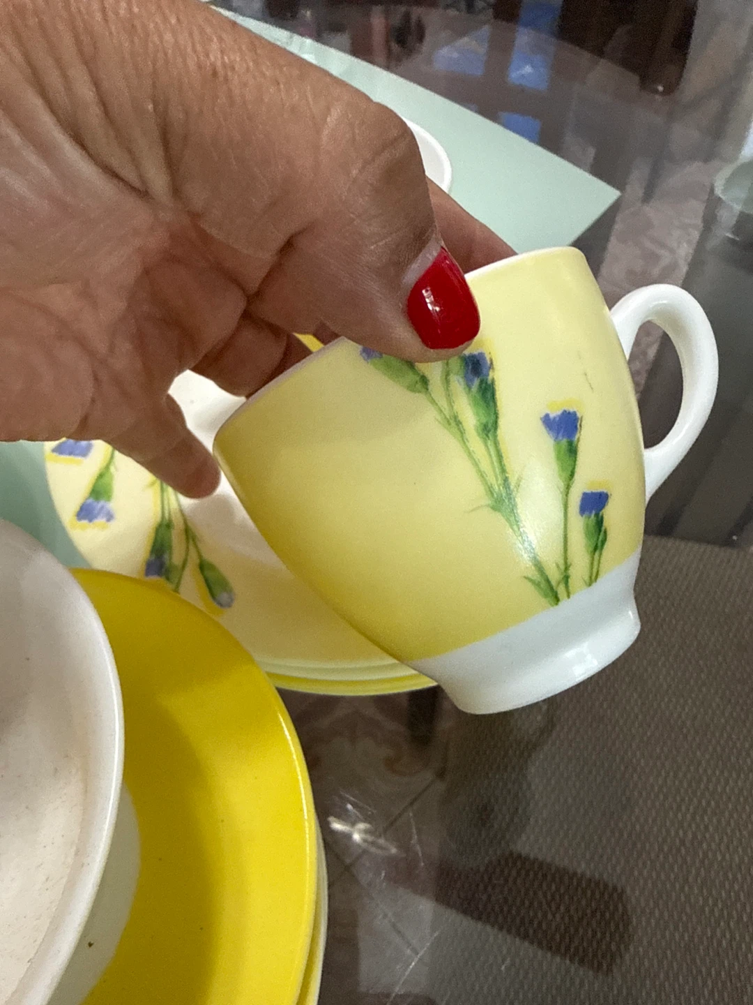 Vintage Yellow Floral Tea Set - photo 3