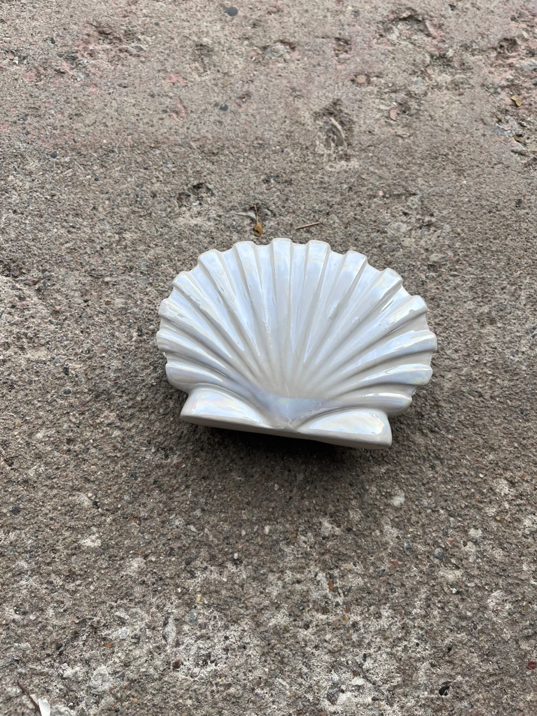 Iridescent Ceramic Seashell Napkin Holder