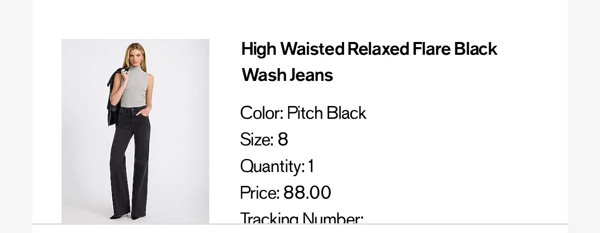 High Waisted Relaxed Flare Black Wash Jeans