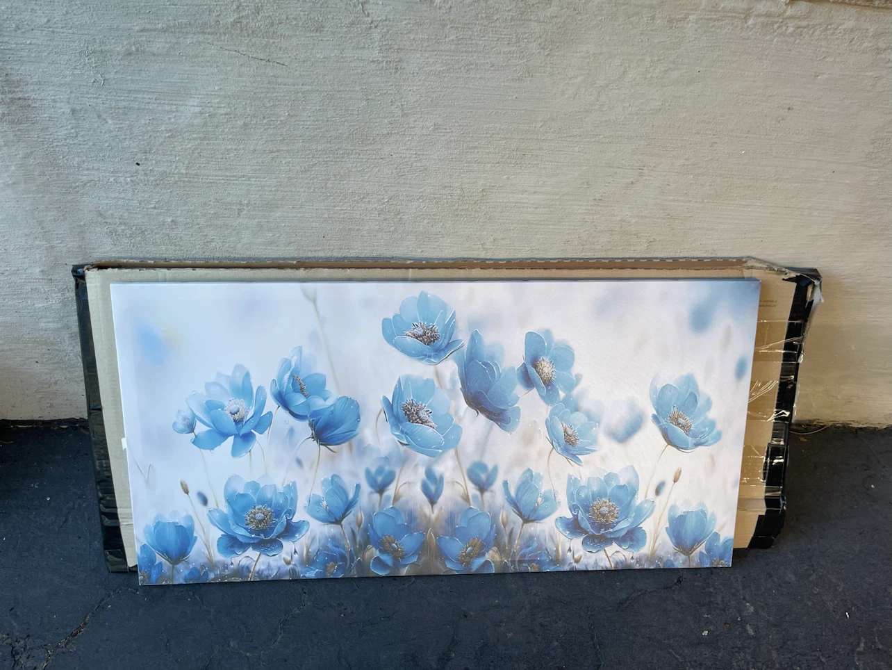 Blue Floral Canvas Wall Art - photo 2