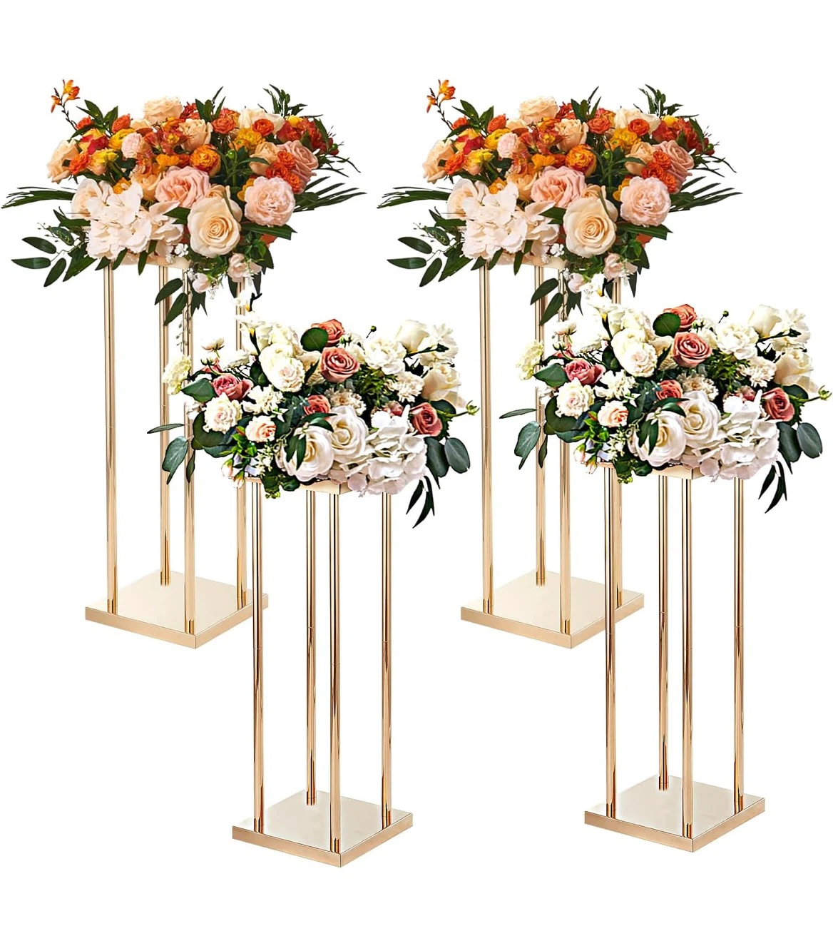 VEVOR Gold Columnar Cube Flower Stands