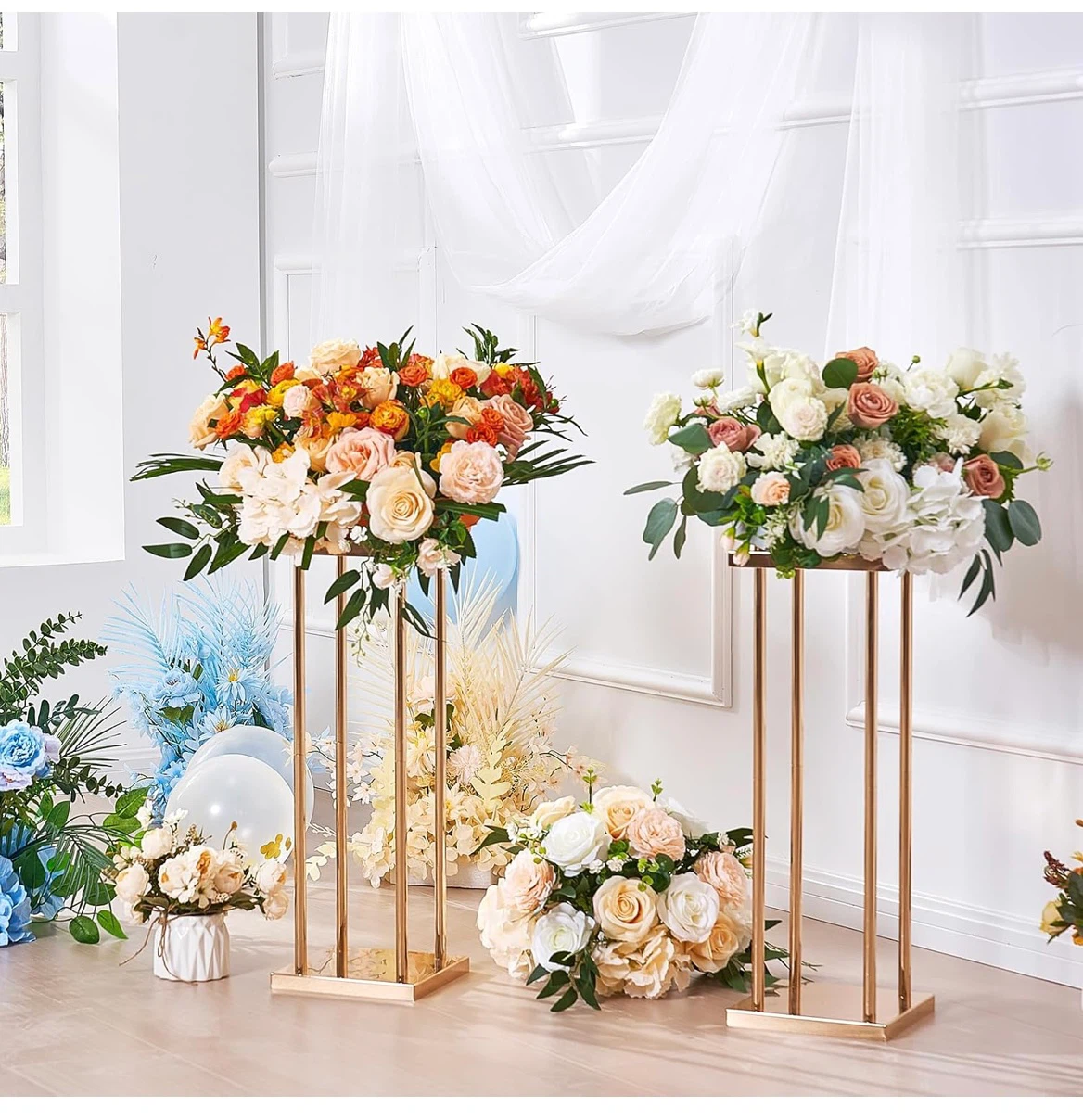 VEVOR Gold Columnar Cube Flower Stands - photo 2