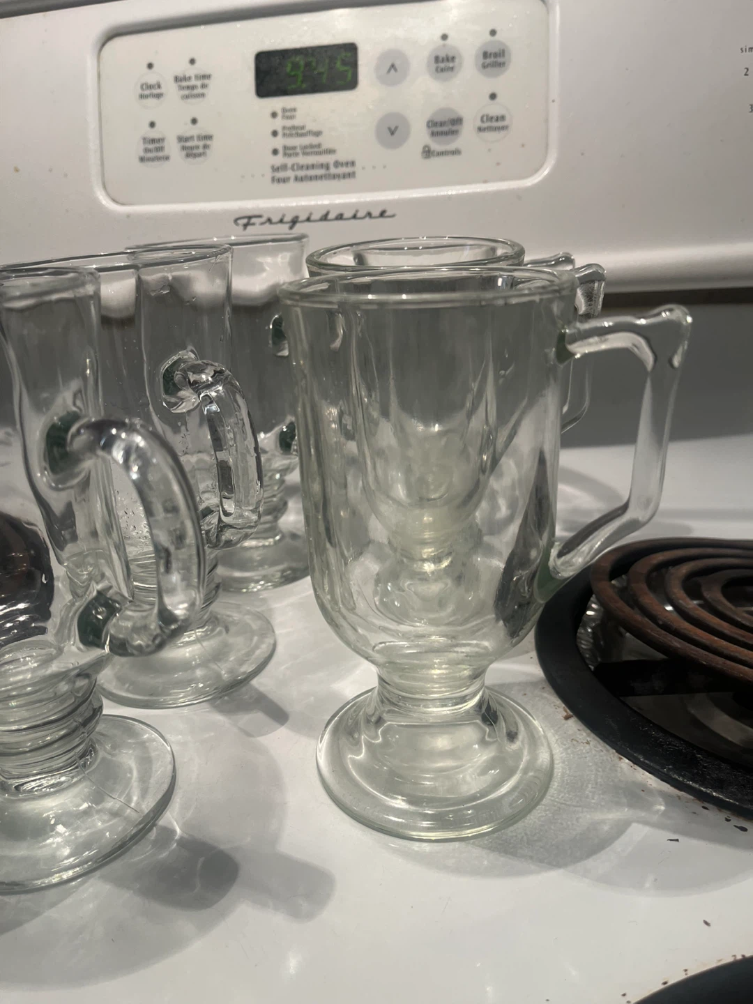 Clear Glass Coffee Mugs, set of 6, 2 styles (3 of each) - photo 3