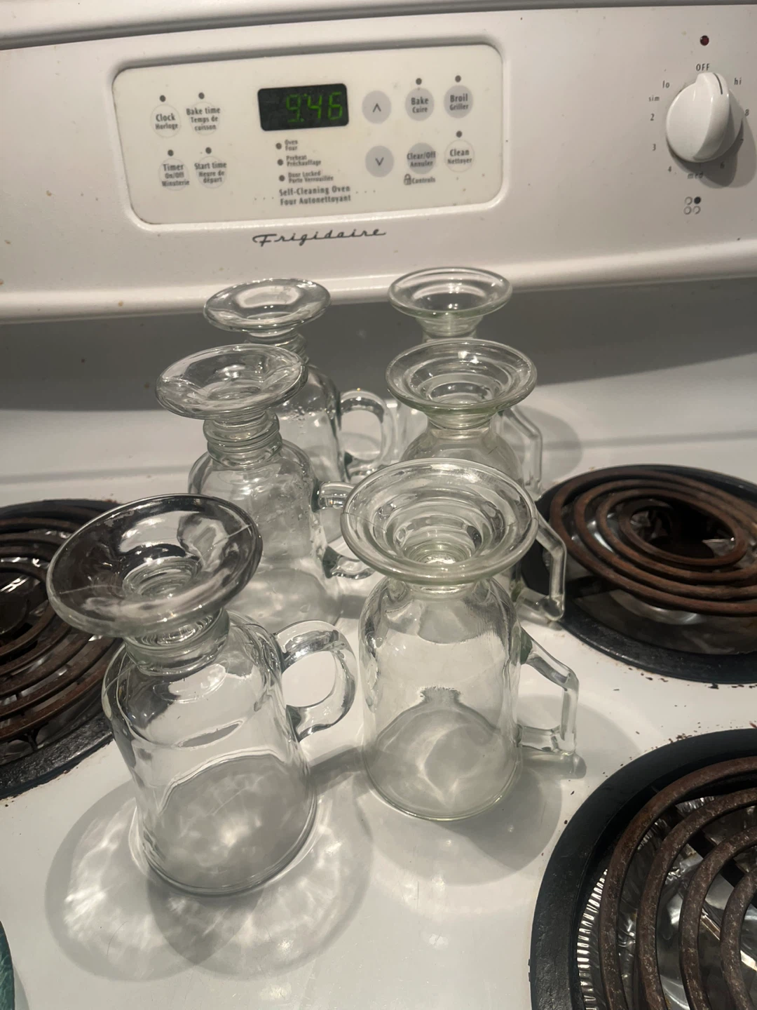 Clear Glass Coffee Mugs, set of 6, 2 styles (3 of each) - photo 4
