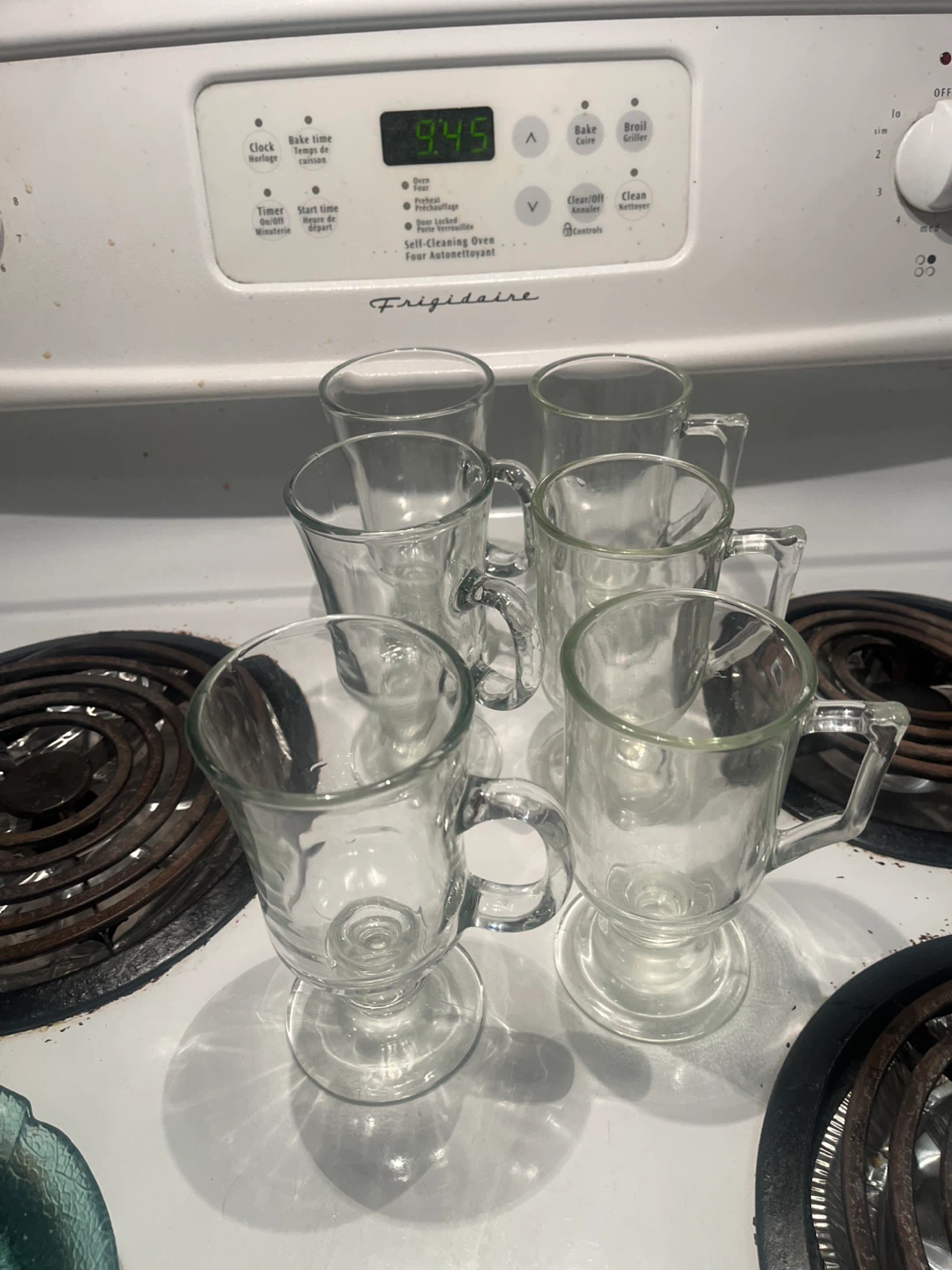 Clear Glass Coffee Mugs, set of 6, 2 styles (3 of each) - photo 5