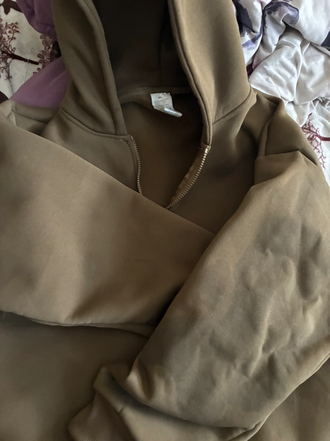 Brown Quarter-Zip Hoodie
