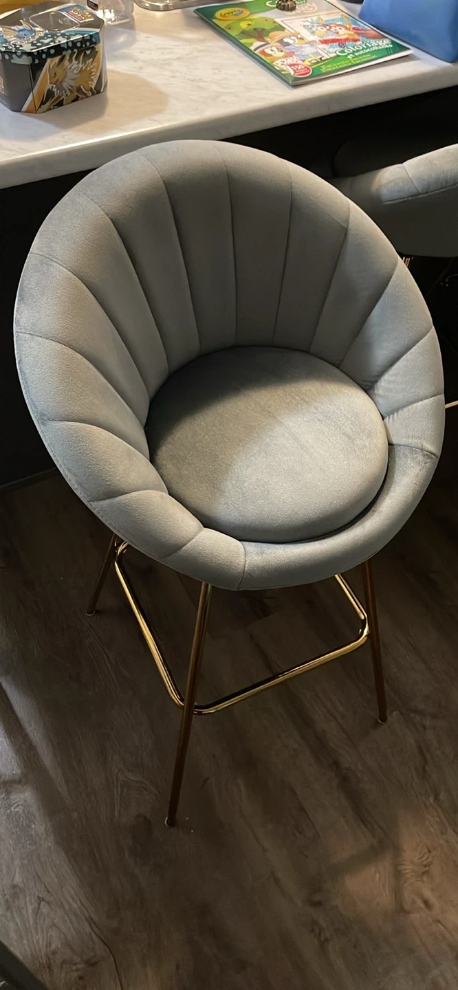 Willa Arlo Interiors John Velvet Swivel Bar Stool X 3