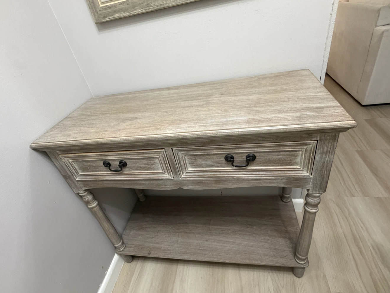 Rustic Wood Console Table and Mirror - photo 2