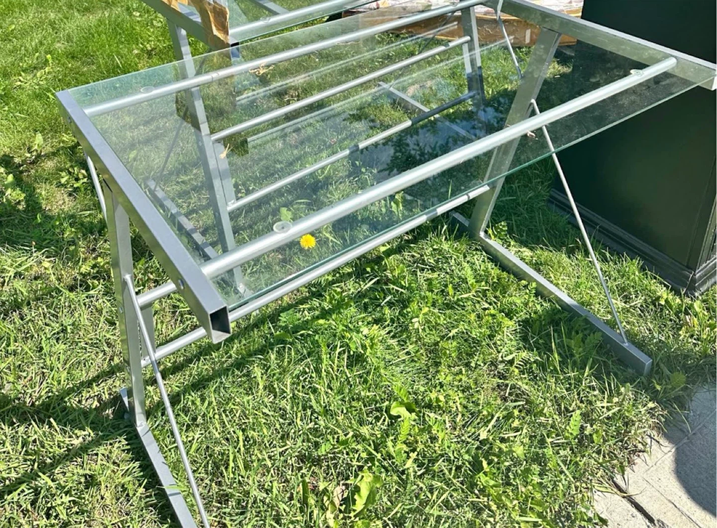 Modern Glass and Metal Desk