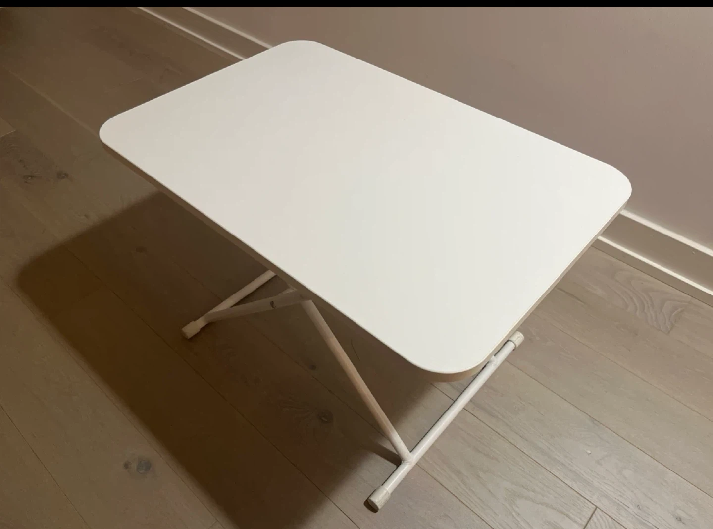 White Adjustable Height Laptop Table - photo 2