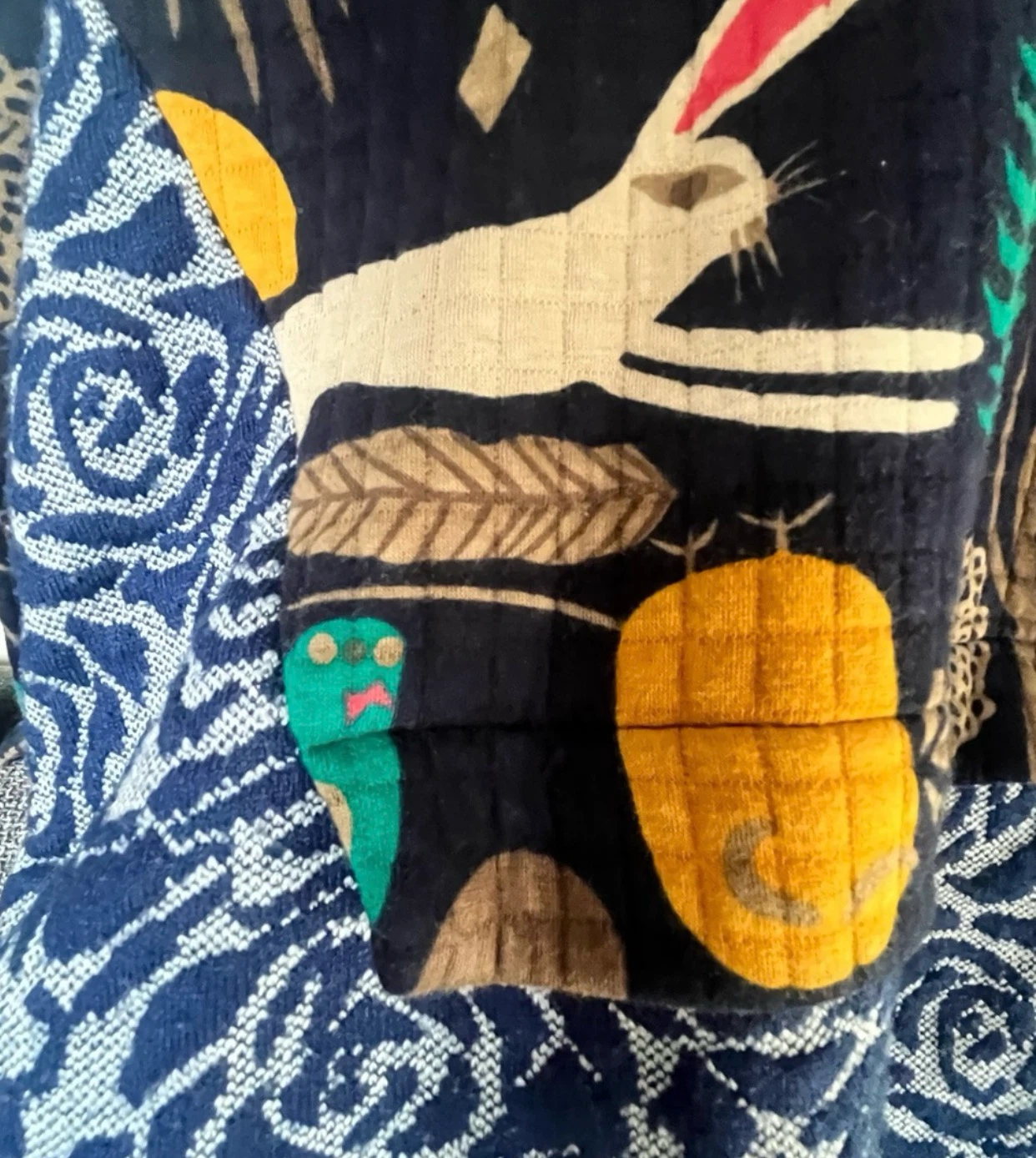 Quilted Forest Animal Print Hooded Sweater - photo 2