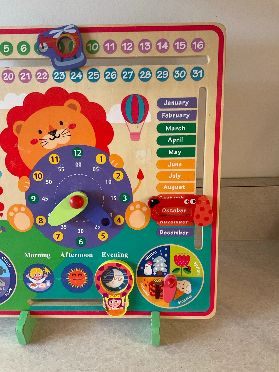 Wooden Kids Educational Learning Calendar Clock - photo 2