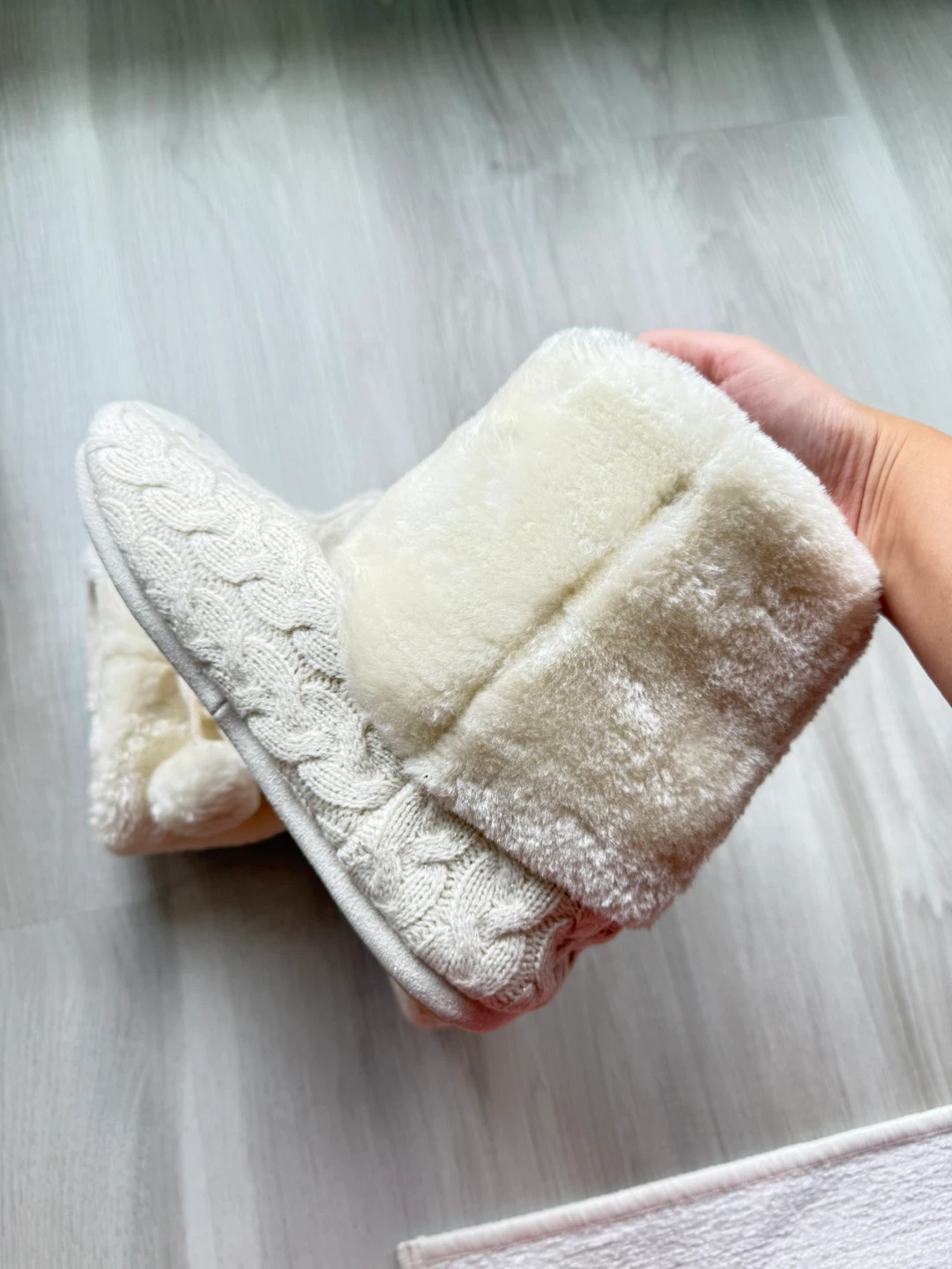 White Knit Boot Slippers - photo 2