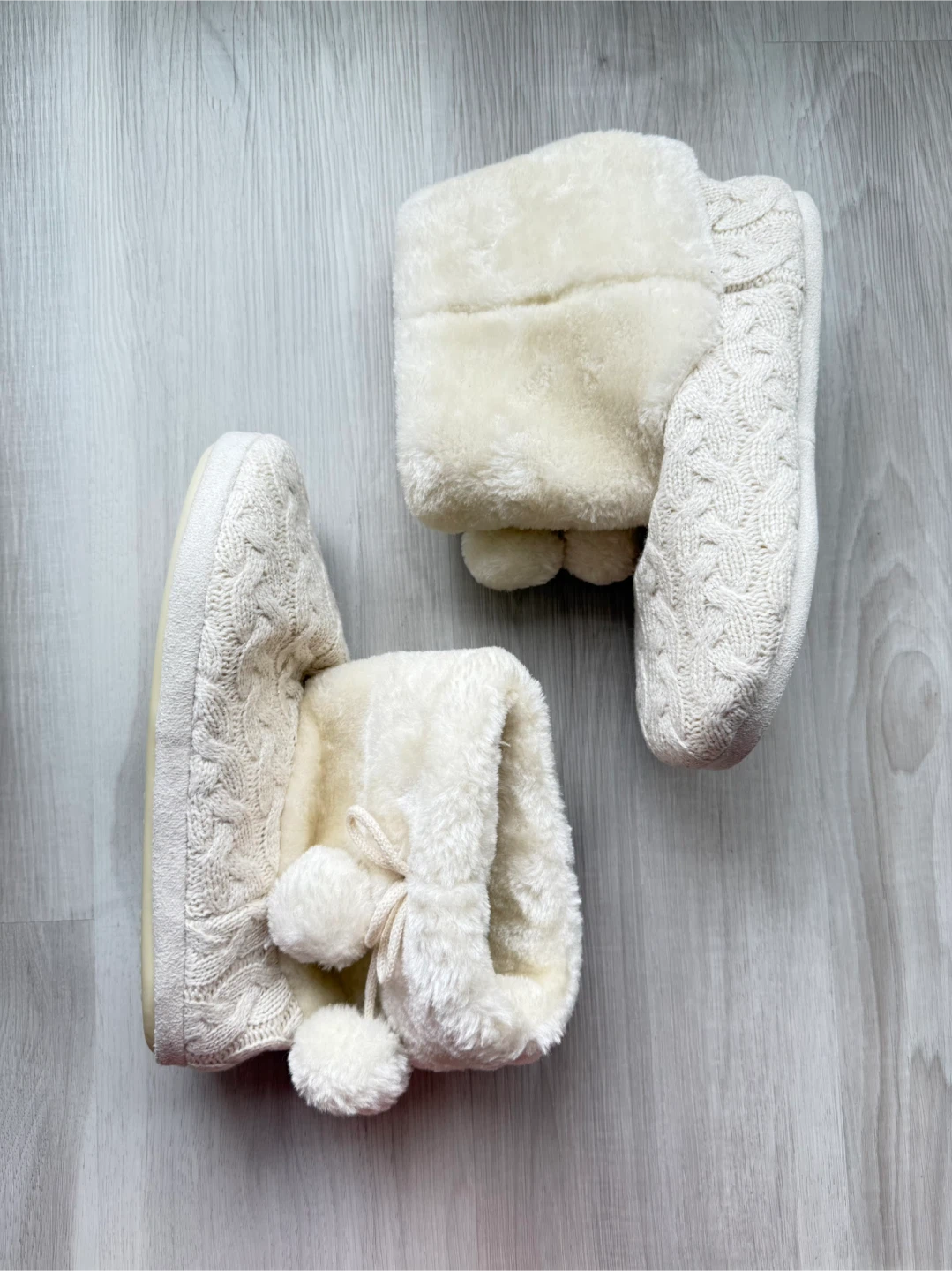 White Knit Boot Slippers - photo 3