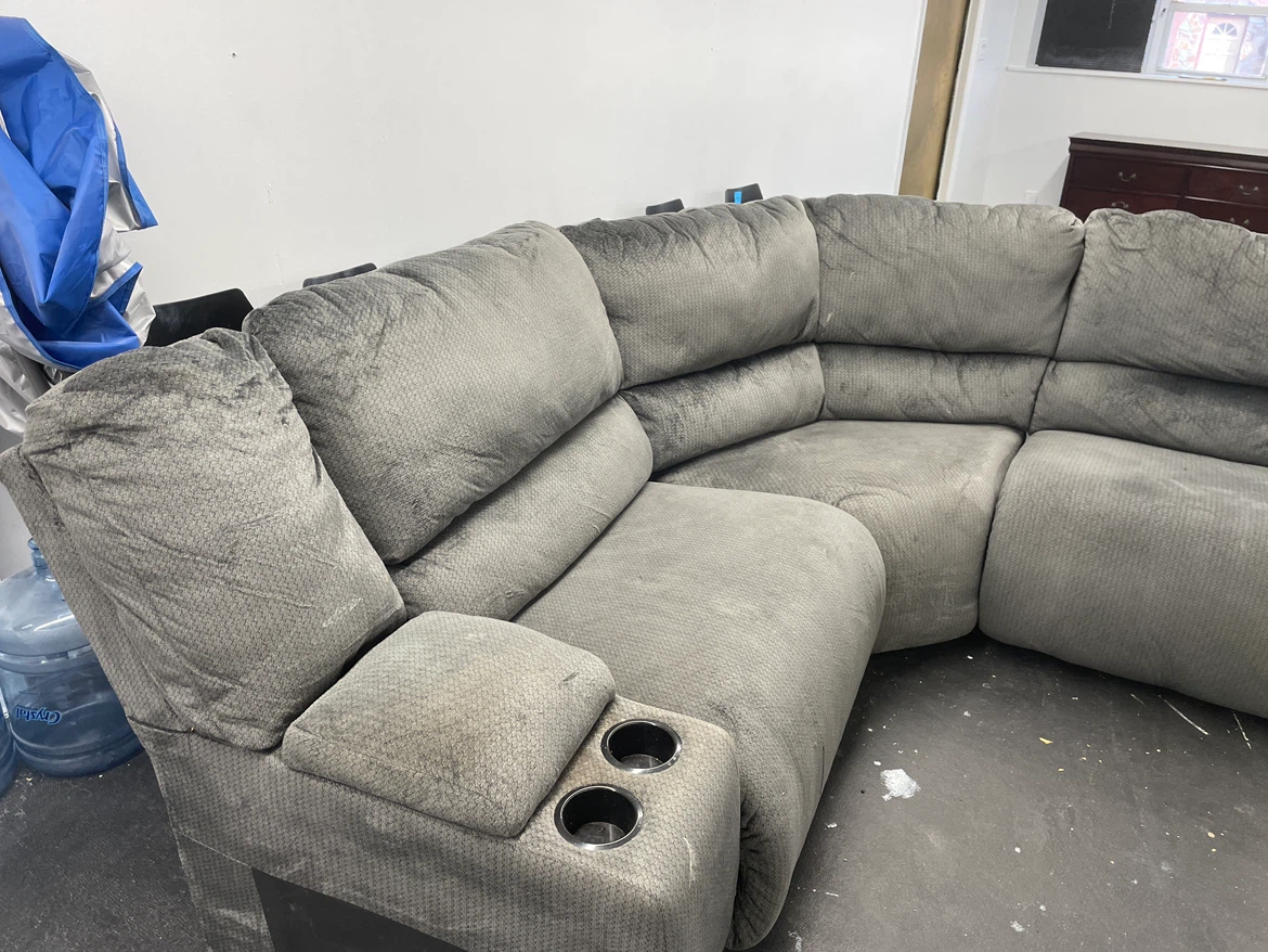Gray Sectional Reclining Sofa - photo 2