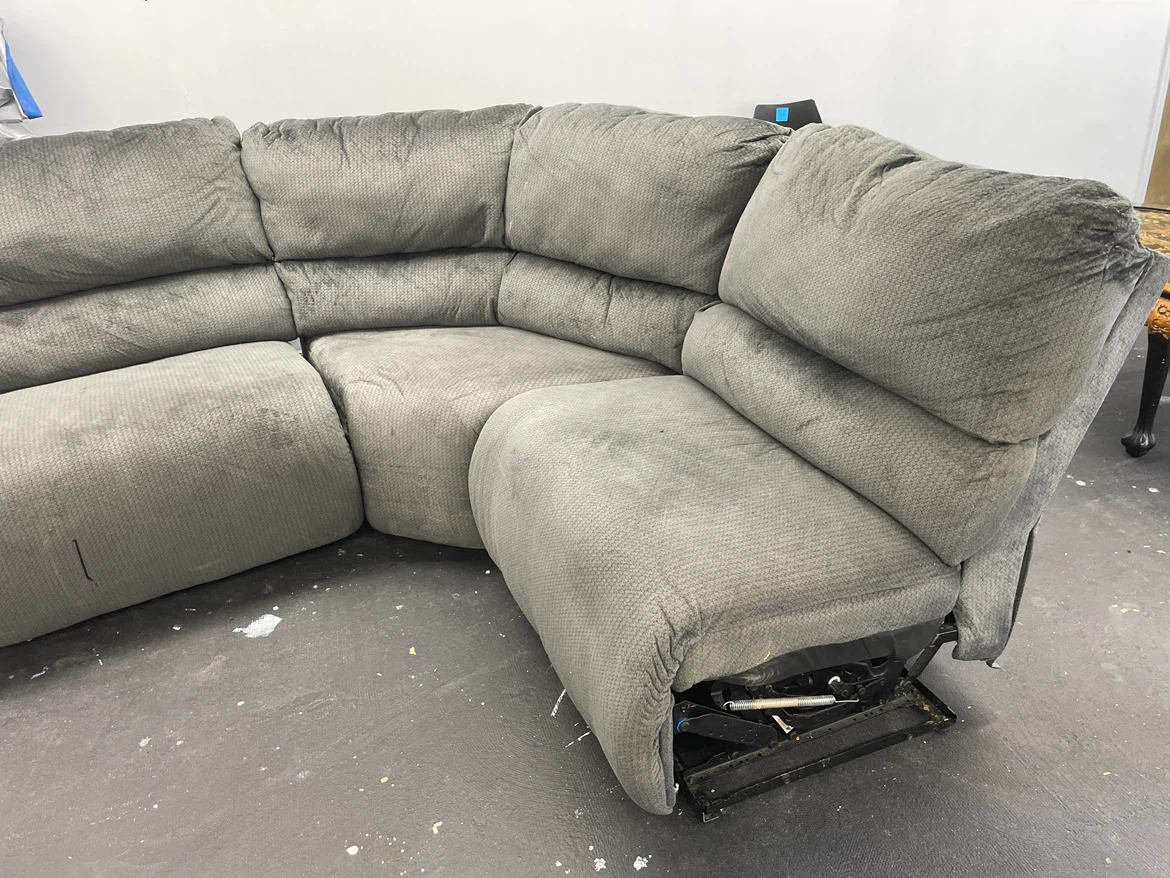Gray Sectional Reclining Sofa - photo 3
